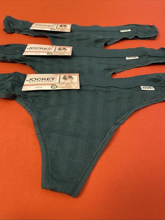 Jockey Other - NEW! 3 Pairs! Womens’ Jockey Green Soft Touch Thong W Logo Band / Medium